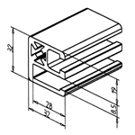 Structural Aluminum Clamp Profile 32x32